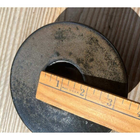 Vintage Black  Discus Shape Ceramic Votive Candle Holder Modern Simple Brutalist - Picture 12 of 14
